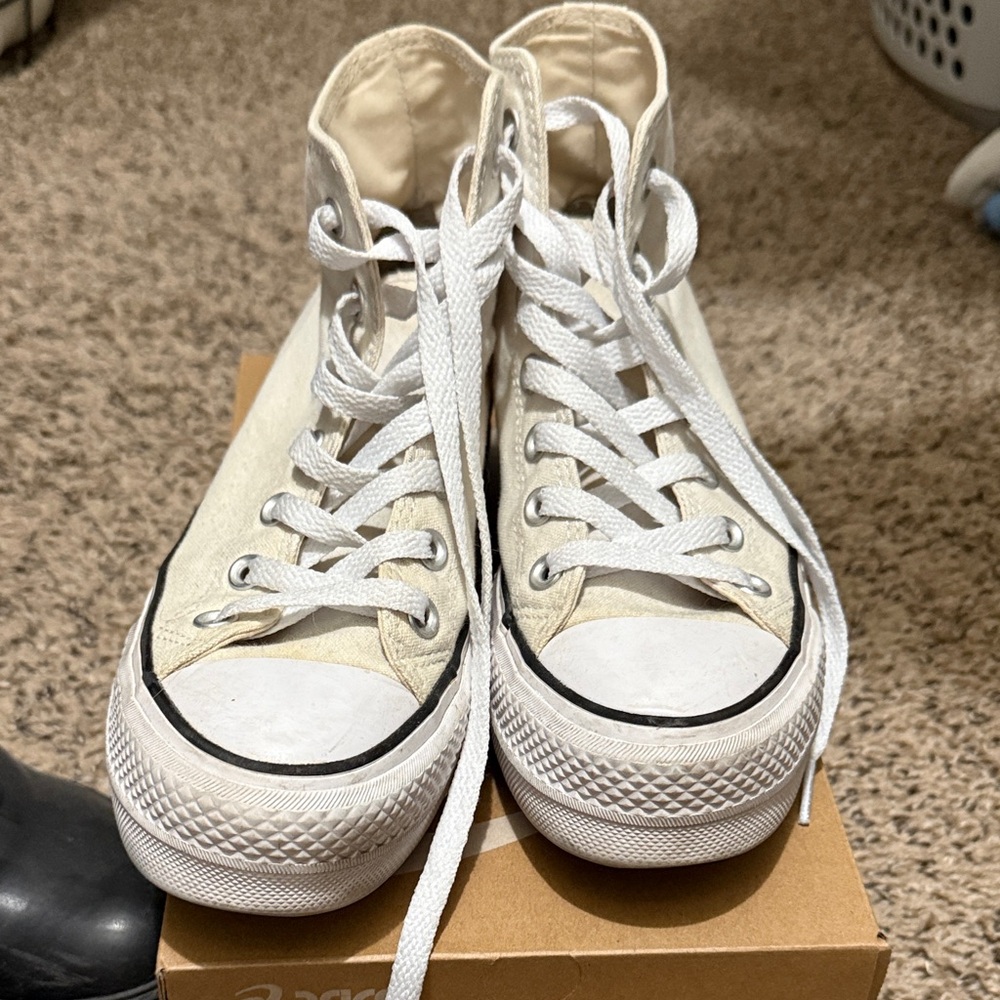 Converse White Platform Sneakers